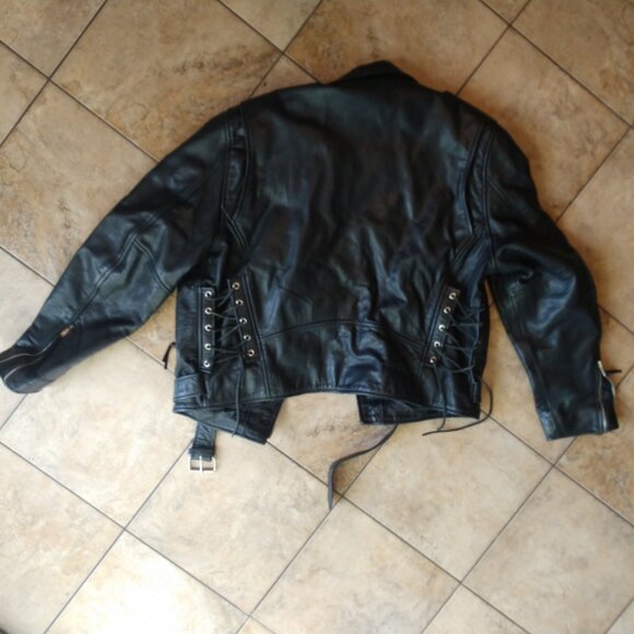 Leather moto jacket - Picture 5 of 6